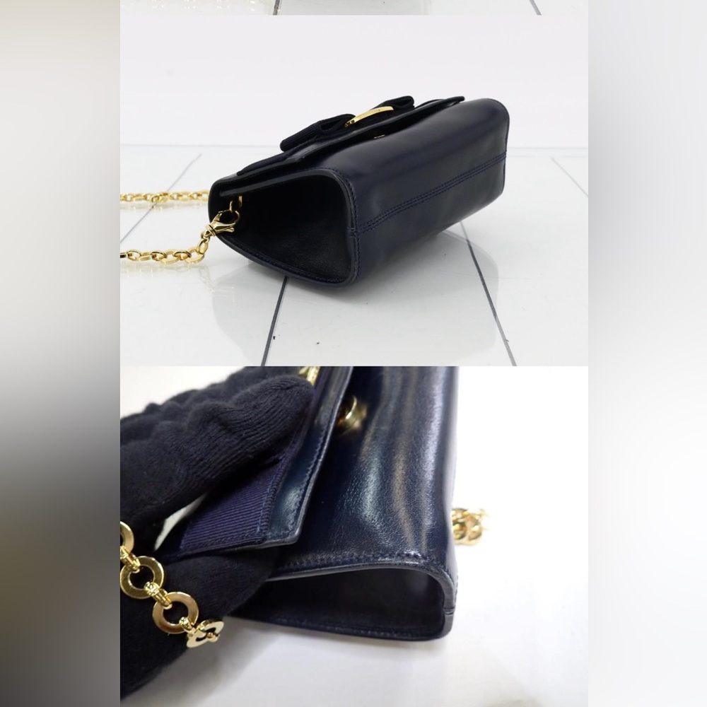Salvatore Ferragamo Blue and Gold Mini bag with Chain Strap - Picture 4 of 9